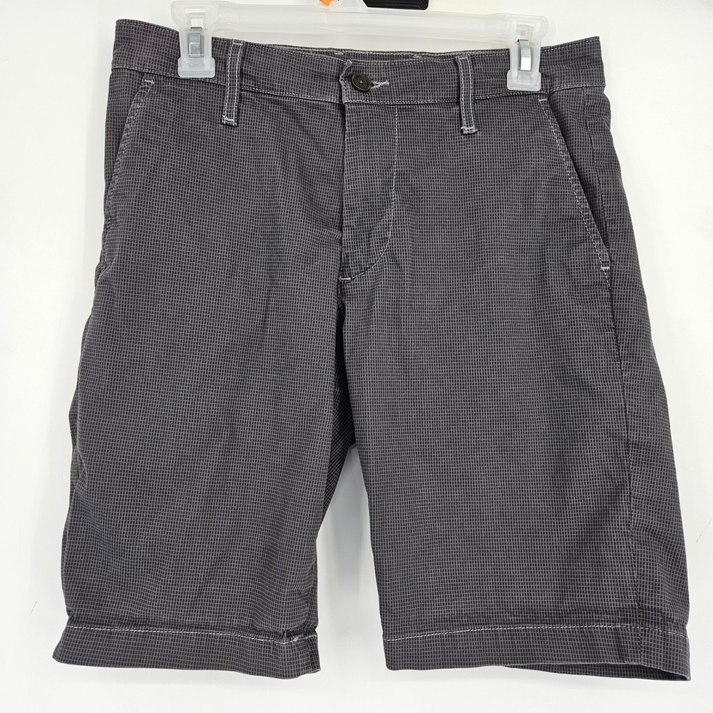 Adriano Goldschmied AG Shorts Mens 29R Gray Black Check Chino Casual Griffin